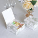25 Pack White Sage Green Floral Print Paper Party Favor Boxes With Lids