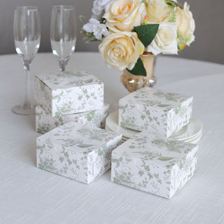 Convenient and Beautiful White Sage Green Cardstock Gift Boxes
