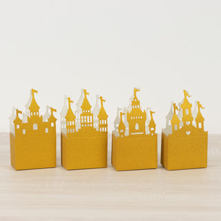 <strong>Sparkling Gold Glitter Princess Castle Favor Boxes</strong> <strong>Sparkling Gold Glitter Princess Castle Favor Boxes</strong>