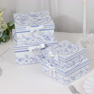 <strong>Classic White Blue French Toile Favor Boxes</strong> <strong>Classic White Blue French Toile Favor Boxes</strong>