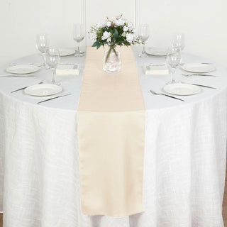 Beige Polyester Table Runner - Add Elegance to Your Event