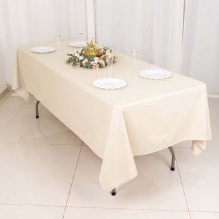 Beige Scuba Wrinkle Free Rectangular Tablecloth Beige Scuba Wrinkle Free Rectangular Tablecloth