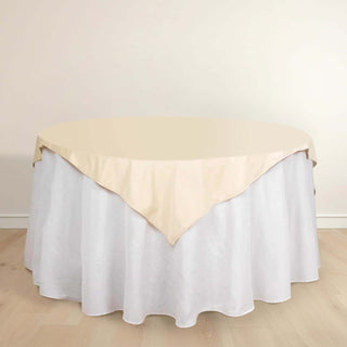 Beige Scuba Polyester Table Overlay: Elevate Your Table Setting Beige Scuba Polyester Table Overlay: Elevate Your Table Setting