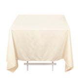 Beige Premium Scuba Wrinkle Free Square Tablecloth, Seamless Scuba Polyester Tablecloth