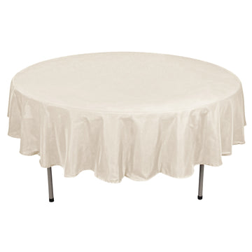 90" Beige Seamless Polyester Round Tablecloth