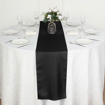12"x108" Black Polyester Table Runner