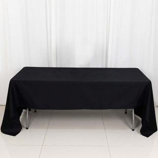 Elevate Your Event with the 60"x126" Black Rectangle 100% Cotton Linen Tablecloth Elevate Your Event with the 60"x126" Black Rectangle 100% Cotton Linen Tablecloth