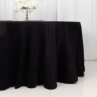 Black Round 100% Cotton Linen Seamless Tablecloth | Washable Black Round 100% Cotton Linen Seamless Tablecloth | Washable