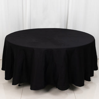 Elevate Your Event Decor with the 108" Black Round Tablecloth