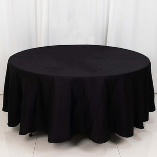 Elevate Your Event Decor with the 108" Black Round Tablecloth Elevate Your Event Decor with the 108" Black Round Tablecloth