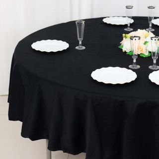 Experience Unparalleled Quality with the 90" Black Round 100% Cotton Linen Tablecloth Experience Unparalleled Quality with the 90" Black Round 100% Cotton Linen Tablecloth