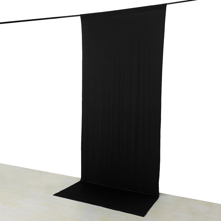 Black 4-Way Stretch Spandex Photography Backdrop Curtain with Rod Pockets, Drapery Panel