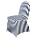 Black/White Striped Spandex Stretch Banquet Chair Cover, Fitted Chair Cover With Foot Pockets#whtbkgd