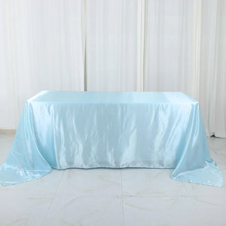 Blue Satin Seamless Rectangular Tablecloth