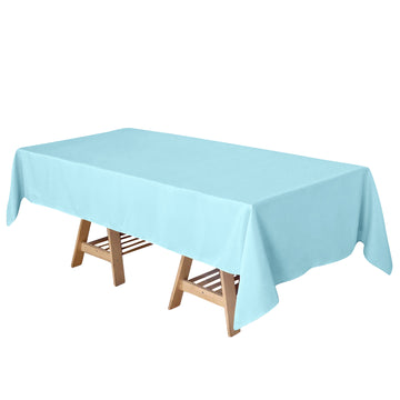 60"x102" Blue Seamless Polyester Rectangular Tablecloth