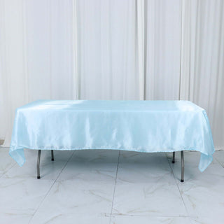 Add Elegance to Your Event with the Light Blue Satin Tablecloth Add Elegance to Your Event with the Light Blue Satin Tablecloth
