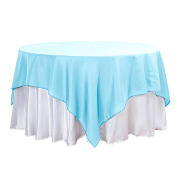 90"x90" Blue Seamless Square Polyester Table Overlay