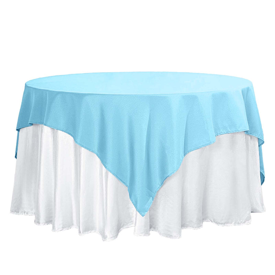 70inch Blue Square Polyester Table Overlay