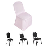 Blush Polyester Banquet Chair Cover, Reusable Stain Resistant Chair Cover
