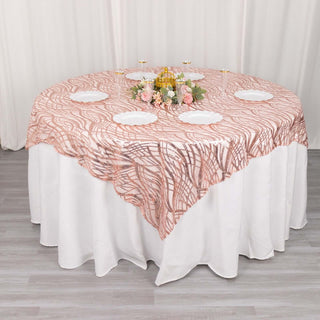 Blush Wave Mesh Square Table Overlay: The Perfect Accessory for Any Occasion Blush Wave Mesh Square Table Overlay: The Perfect Accessory for Any Occasion