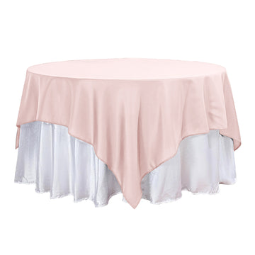 90"x90" Blush Seamless Square Polyester Table Overlay