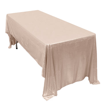 60"x126" Blush Shimmer Sequin Dots Polyester Tablecloth, Wrinkle Free Sparkle Glitter Table Cover
