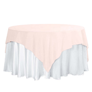 70"x70" Blush Square Seamless Polyester Table Overlay