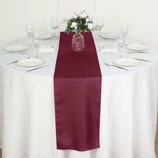 Burgundy Polyester Table Runner - Add Elegance to Your Event Burgundy Polyester Table Runner - Add Elegance to Your Event