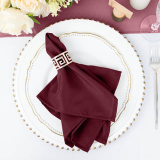 Burgundy Seamless Cloth Dinner Napkins for Elegant Table Settings