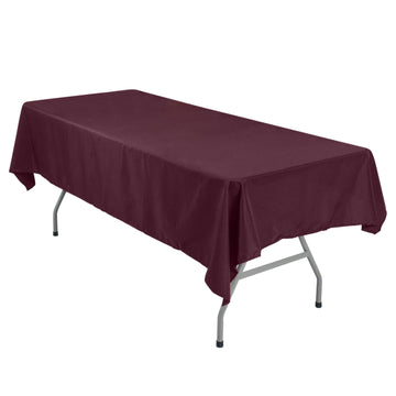 54"x96" Burgundy Seamless Polyester Linen Rectangle Tablecloth
