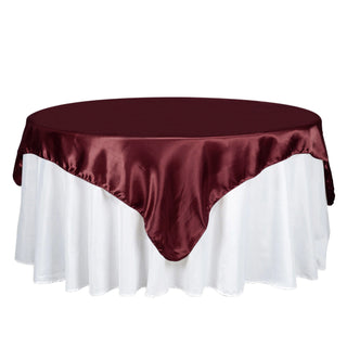 Enhance Your Event Decor with the Burgundy Satin Tablecloth