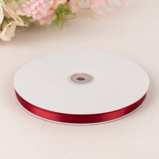 Burgundy Single Face Decorative Satin Ribbon - Add Elegance to Your Events Burgundy Single Face Decorative Satin Ribbon - Add Elegance to Your Events