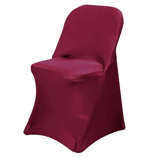 Elevate Your Event with the Burgundy Spandex Stretch Fitted Folding Chair Cover Elevate Your Event with the Burgundy Spandex Stretch Fitted Folding Chair Cover