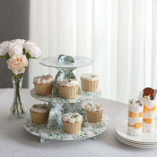 Create a Memorable and Elegant Dessert Display with the 3-Tier White Green Cardboard Cake Stand Create a Memorable and Elegant Dessert Display with the 3-Tier White Green Cardboard Cake Stand