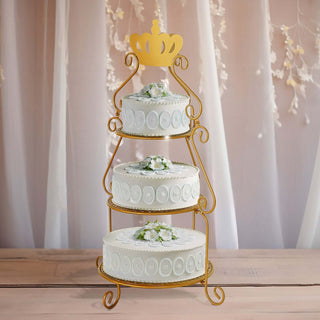 Royal Gold Crown Tiered Cake Stand Royal Gold Crown Tiered Cake Stand
