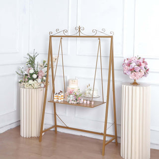 Elegant Gold Metal Floor Stand Cake Display Elegant Gold Metal Floor Stand Cake Display