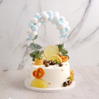 Add a Pop of Blue and White with the Cotton Ball Cake Topper Add a Pop of Blue and White with the Cotton Ball Cake Topper