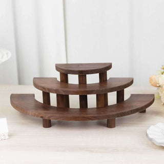 Rustic Brown Half Moon Wooden Cupcake Stands Rustic Brown Half Moon Wooden Cupcake Stands