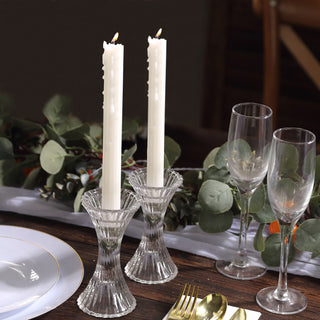 Versatile Clear Crystal Candle Holders