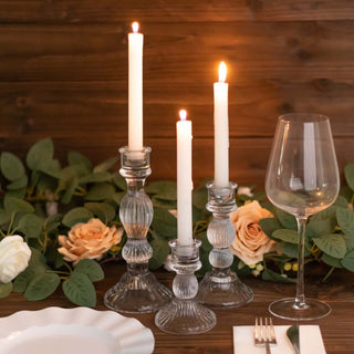 Versatile Clear Ribbed Glass Candle Holders for Any Occasion Versatile Clear Ribbed Glass Candle Holders for Any Occasion
