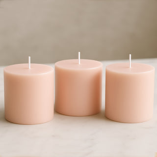 Décor ideas using Blush pillar candles Décor ideas using Blush pillar candles