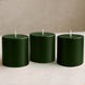 6-Pack Unscented Dripless Pillar Candles – 3x3 Hunter Emerald Green Paraffin Wax