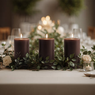 Décor ideas using Cinnamon Brown pillar candles Décor ideas using Cinnamon Brown pillar candles