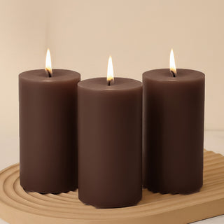 Unscented Dripless Cinnamon Brown Pillar Candles Unscented Dripless Cinnamon Brown Pillar Candles