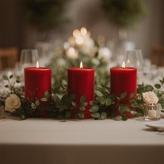 Décor ideas using red pillar candles Décor ideas using red pillar candles
