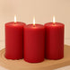 6-Pack 3x6inch Unscented Dripless Pillar Candles – Red Long-Burning Wax Candles