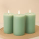6-Pack 3x6inch Unscented Dripless Pillar Candles – Sage Green Long-Burning Wax Candles