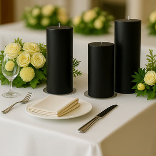 Unscented Dripless Black Pillar Candles Unscented Dripless Black Pillar Candles