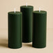6-Pack Unscented Dripless Pillar Candles 3x9inch Hunter Emerald Green Paraffin Wax Smokeless Cotton