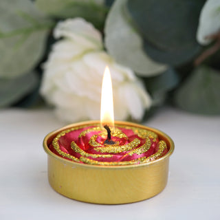 Add a Touch of Elegance with Red/Gold Glitter Rose Tealight Candles Add a Touch of Elegance with Red/Gold Glitter Rose Tealight Candles